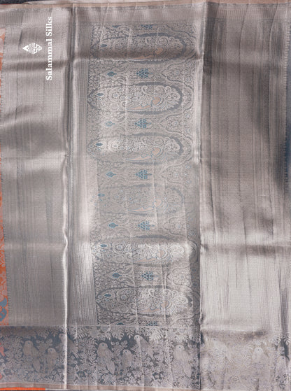 Light Chocolate Bridal Semi Silk Saree With Contrast Light Green Evening Morning Border