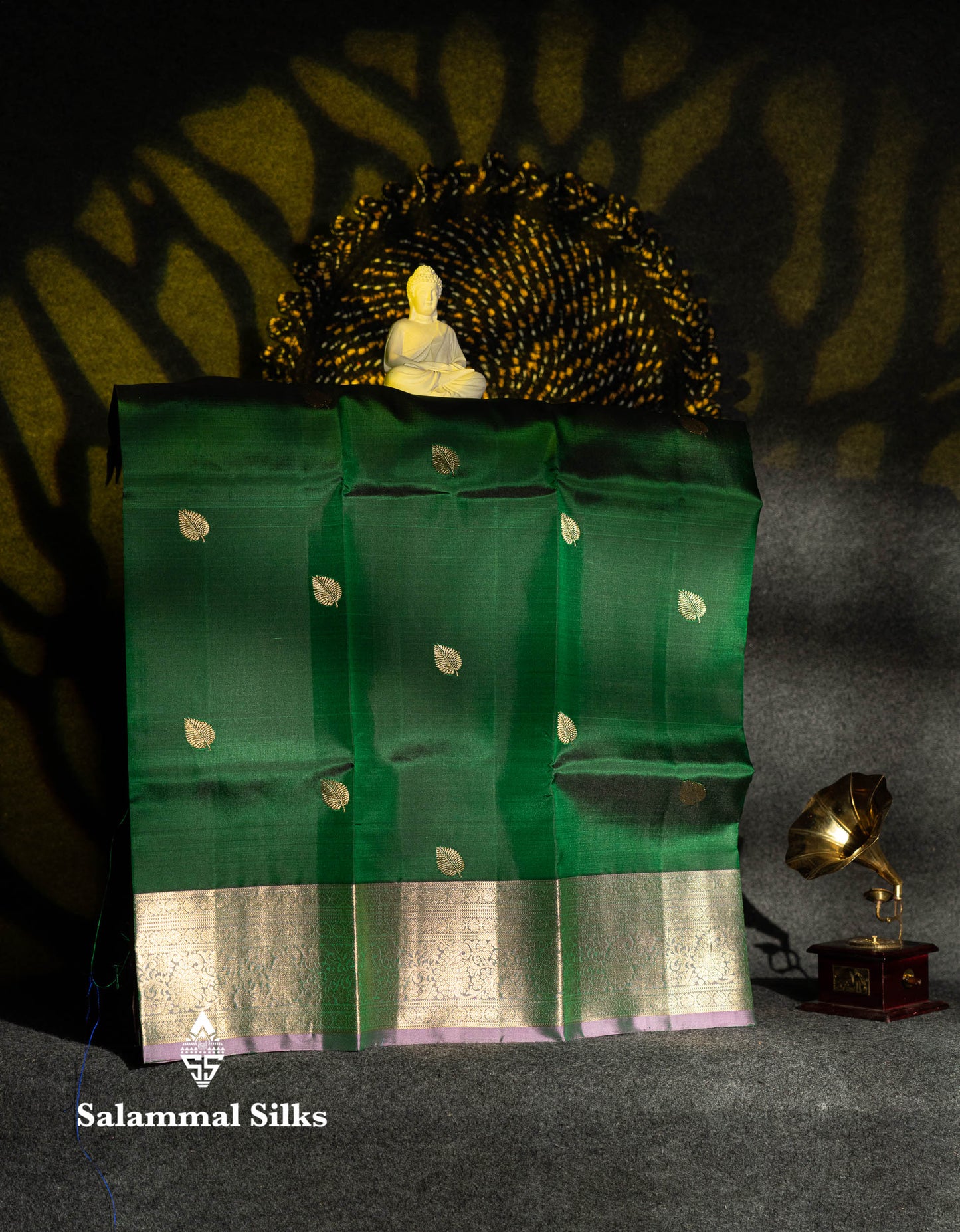 Beautiful Pure Silk Pattu Pavadai (Bottle Green) With Contrast Light Pink Blouse 36"