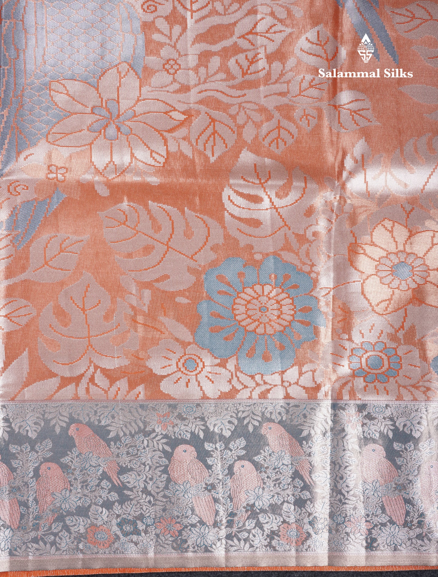 Light Chocolate Bridal Semi Silk Saree With Contrast Light Green Evening Morning Border