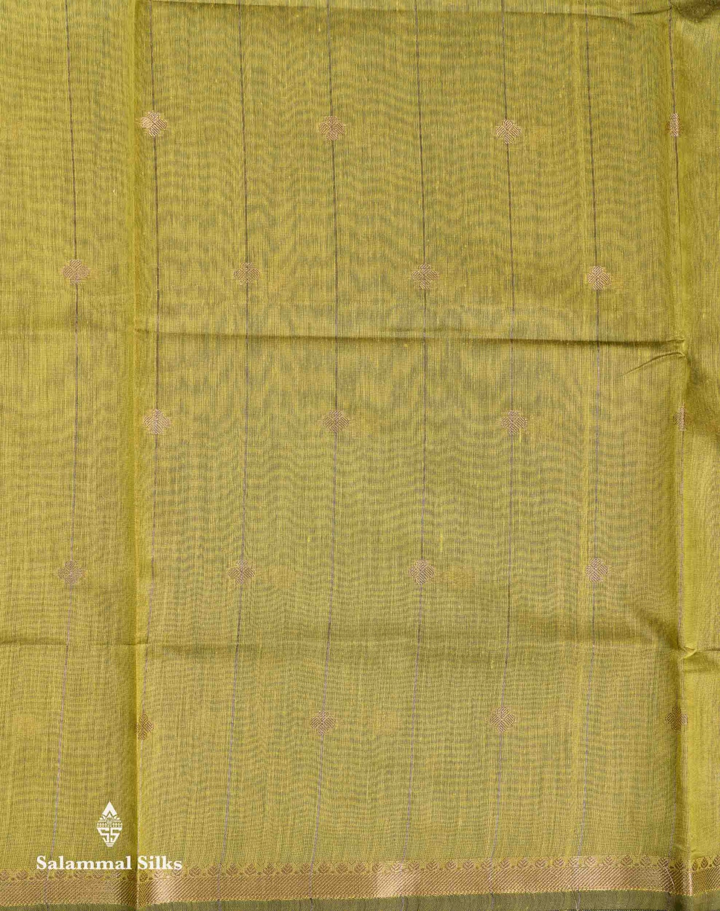 Beautiful Manthulir Green Lines With Zari Butta Maheshwar Cotton Saree With Contrast Black Blouse