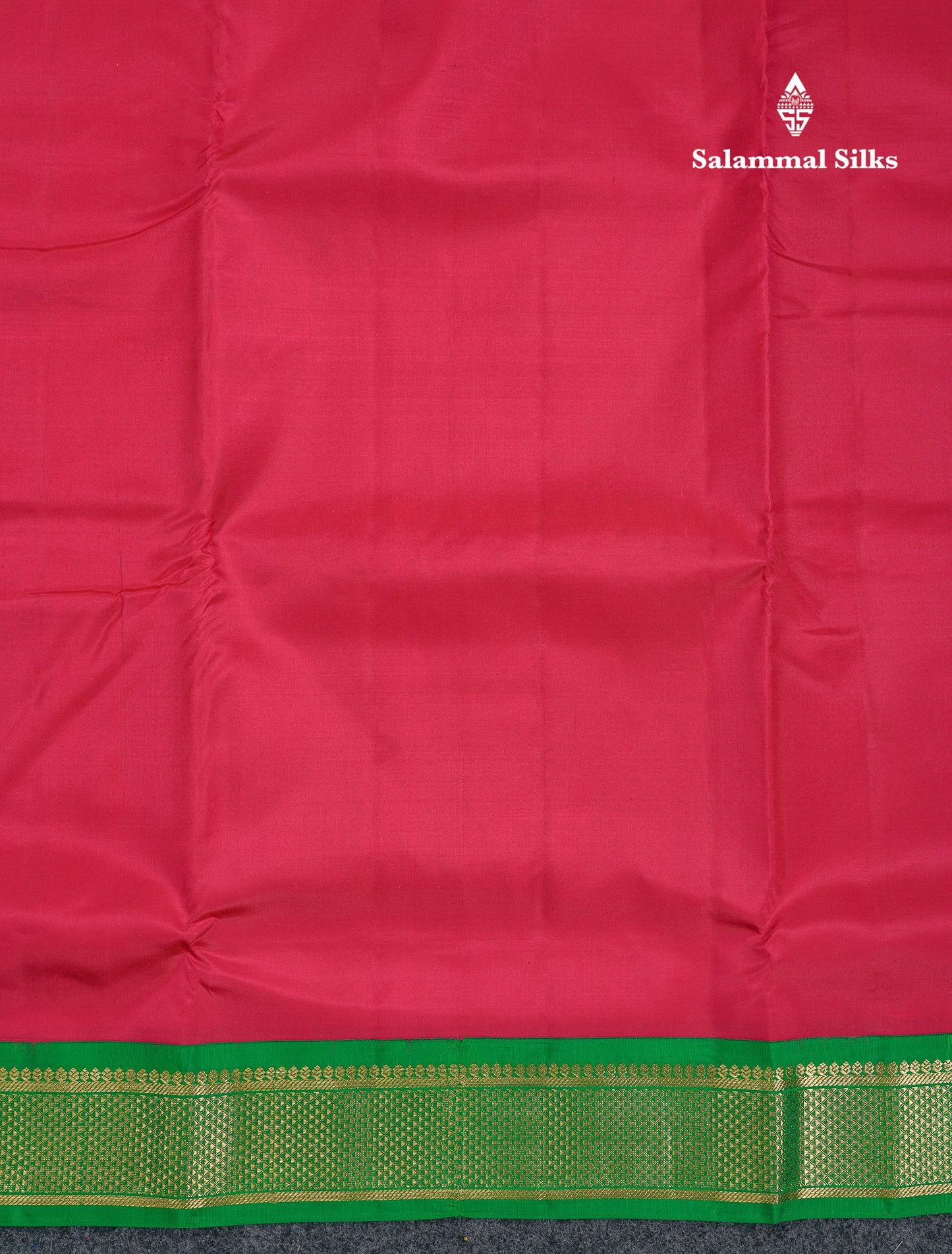 Korvai Beautiful Dual Tone Pink 10 Yards Pure Silk Saree With (4.1 inch) Contrast Green Traditional Border