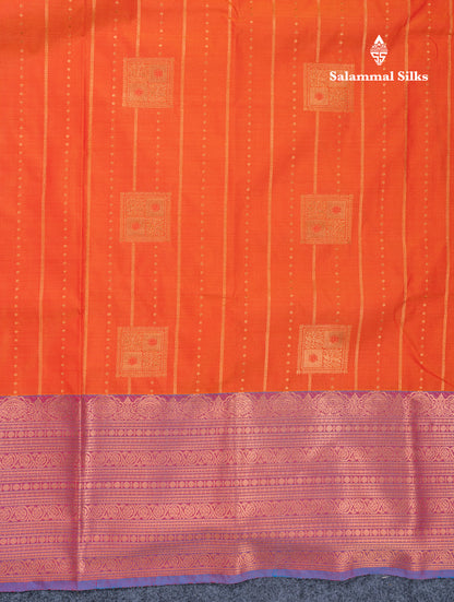 Rust Orange Semi Silk Saree With Traditional Evening Morning Border