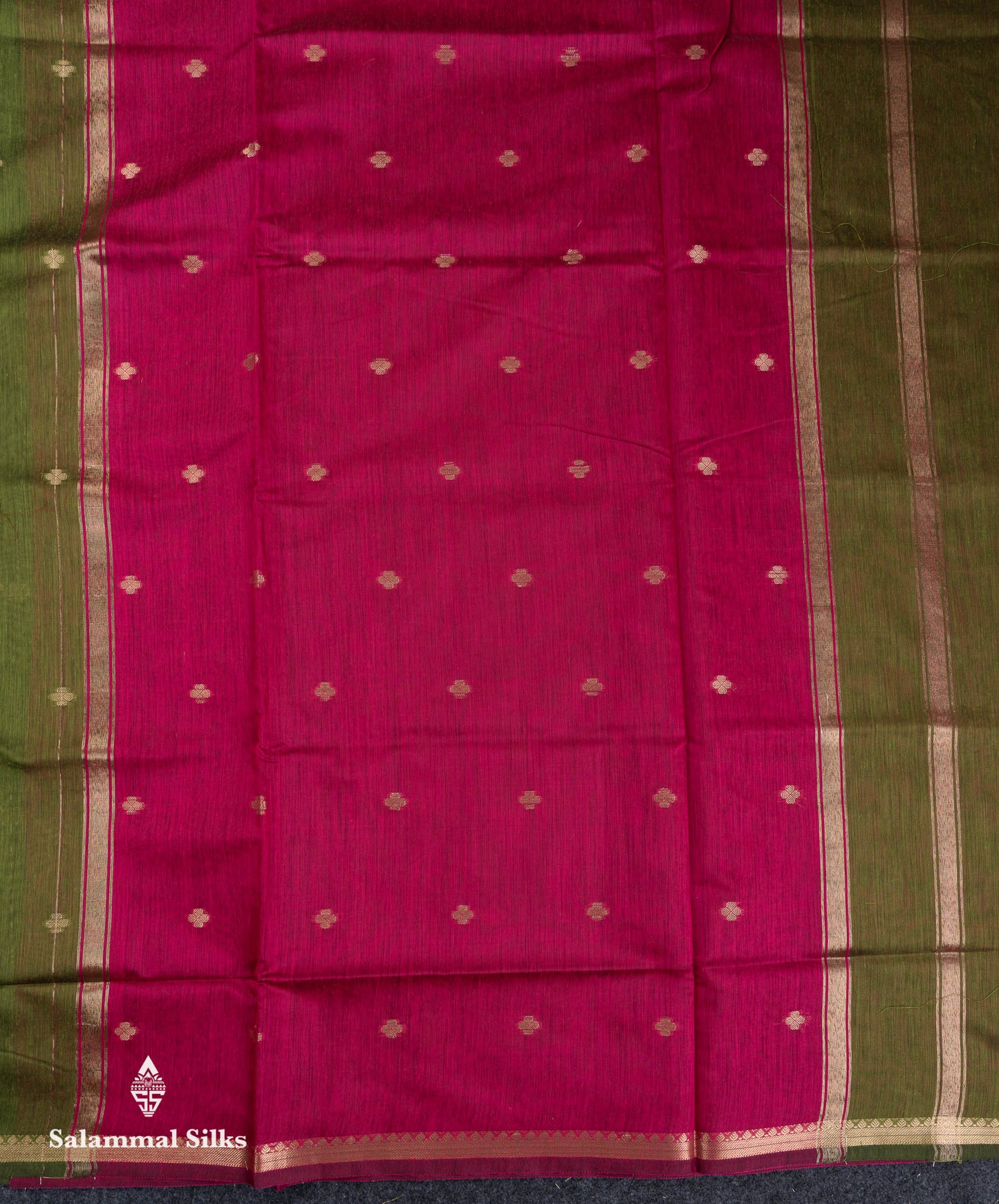 Beautiful Manthulir Green Lines With Zari Butta Maheshwar Cotton Saree With Contrast Black Blouse