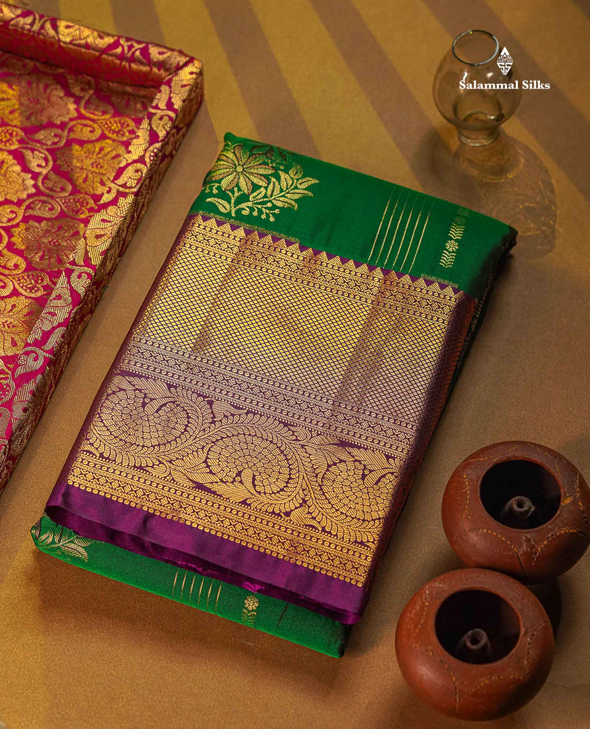Semi Silk Saree - Grey Colour Body With Contrast Maroon Evening Morning Border