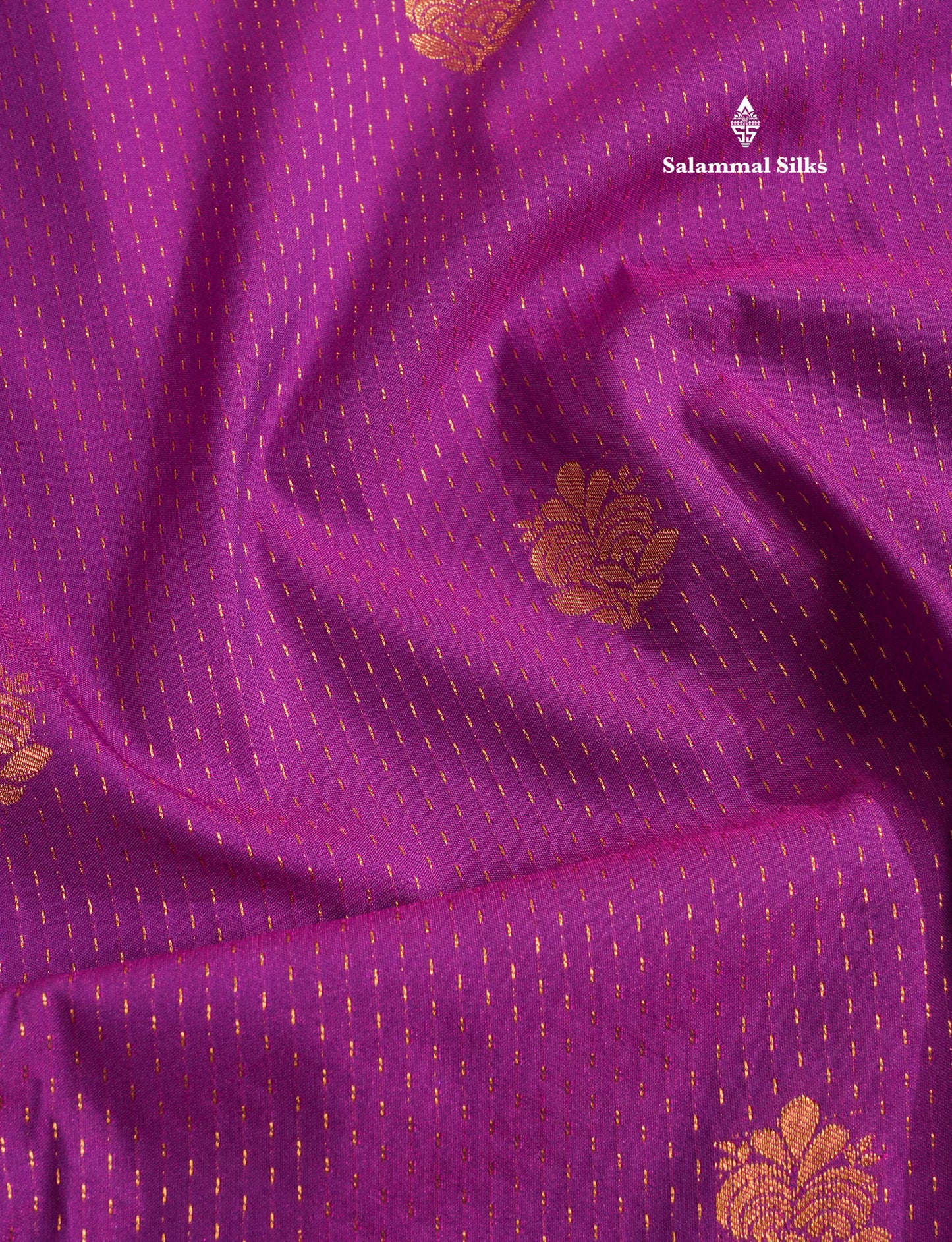 Purple Semi Silk Saree With Contrast Green Fancy Turning Border