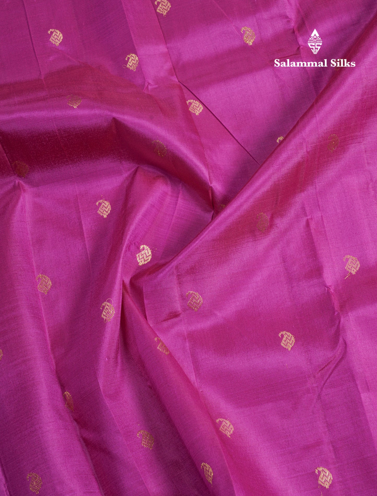 Purple Pure Kanjivaram Silk Saree With Contrast Mustard Yellow One Side Border
