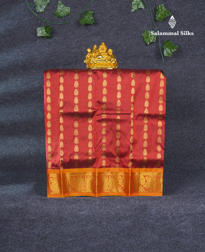 Pure Silk Pattu Pavadai (Maroon) With Mustard Yellow Blouse 20"