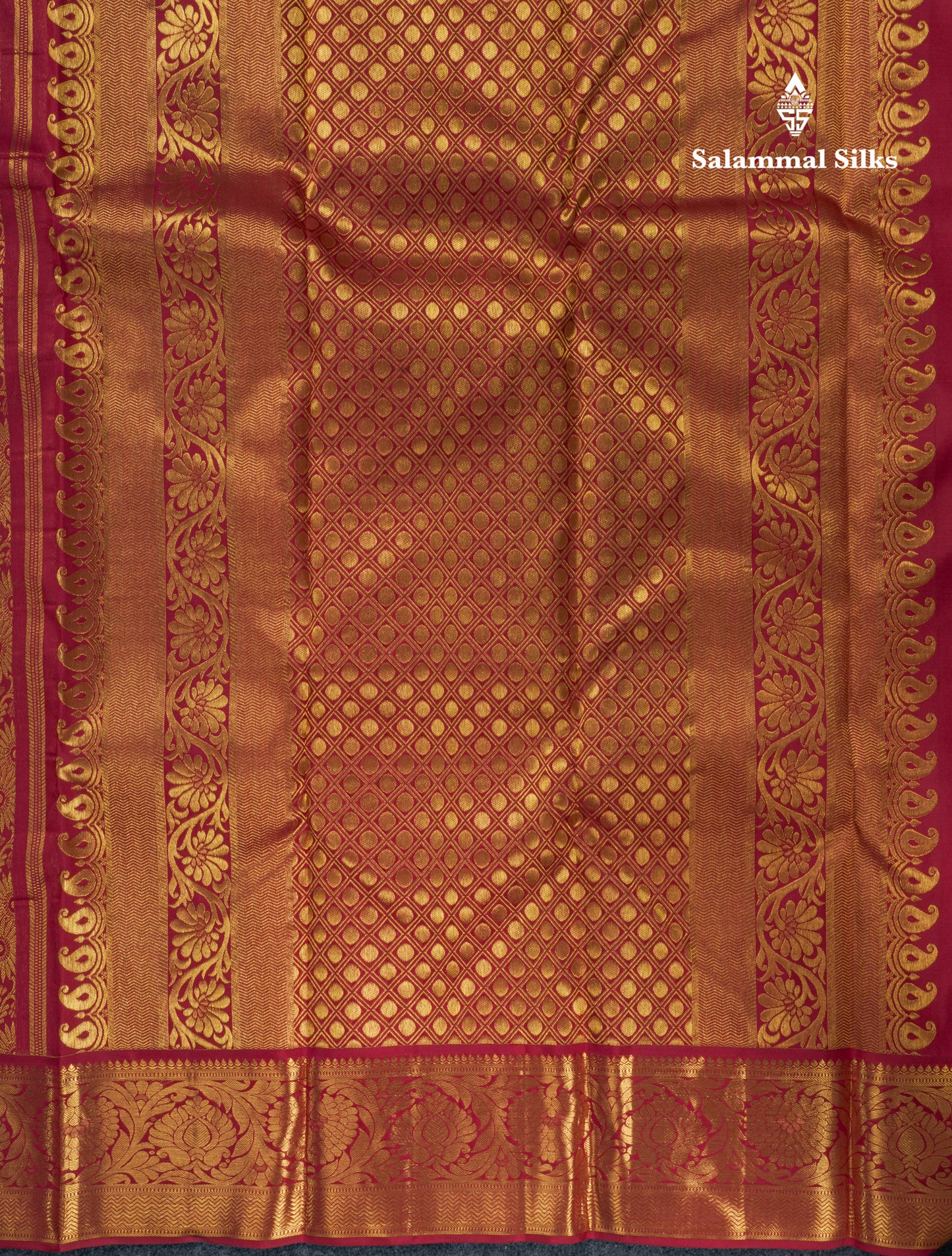 Maroon Beautiful Bridal Kanjivaram Pure Silk Saree With Self Gold Zari Border