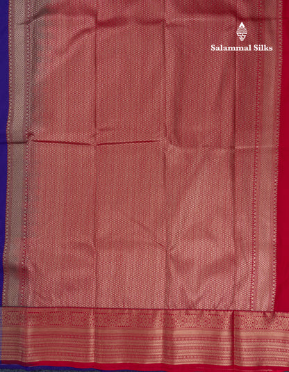 Dark Purple Semi Silk Saree With Traditional Border