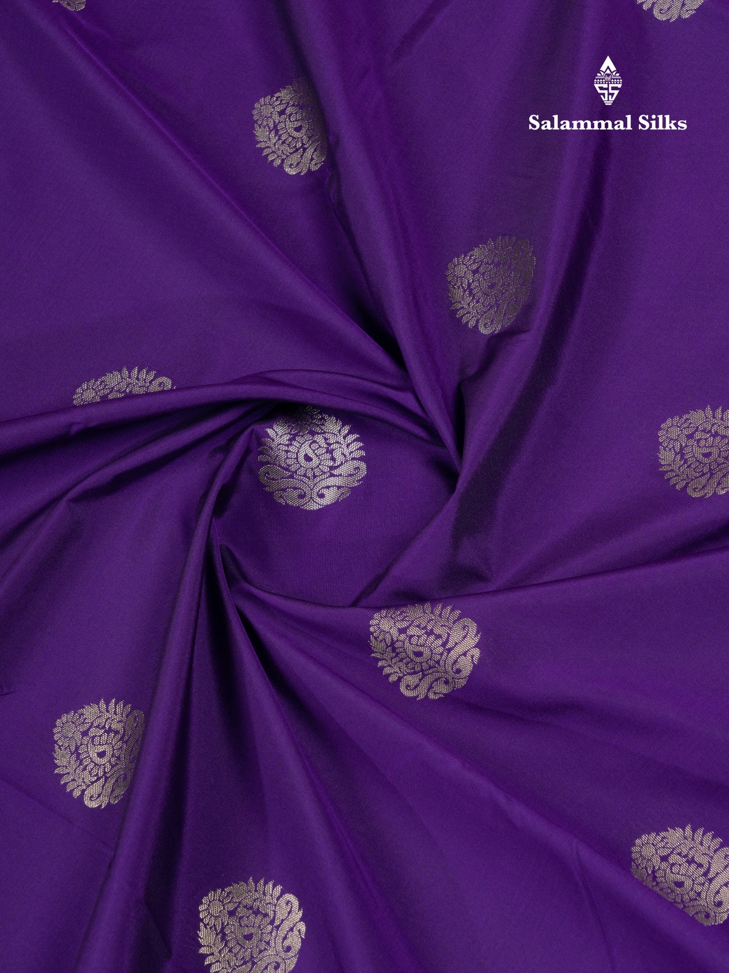 Dark Purple Semi Silk Saree With Traditional Border