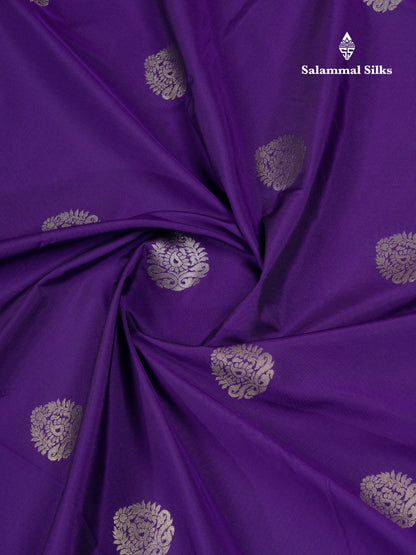 Dark Purple Semi Silk Saree With Traditional Border