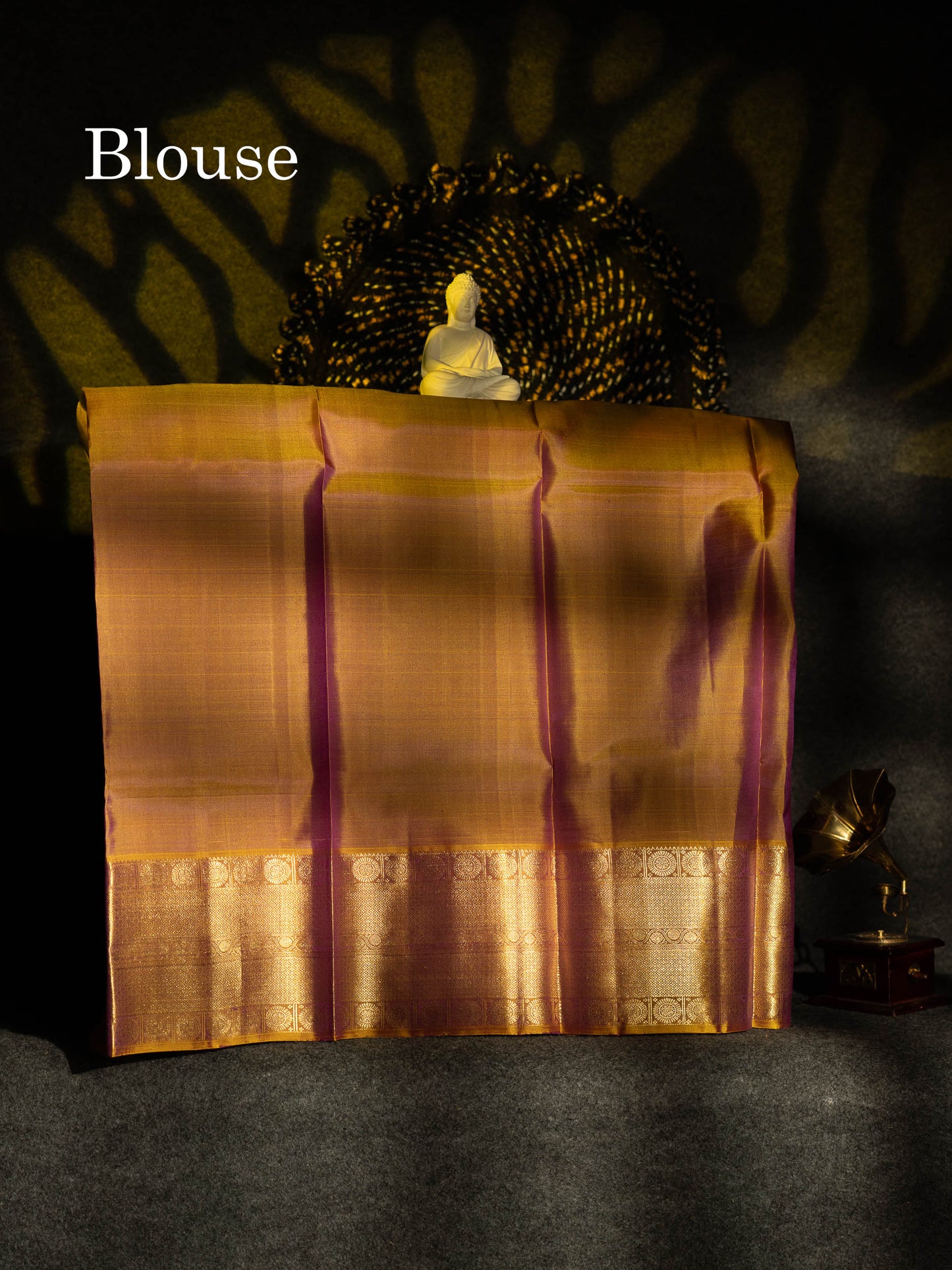 Beautiful Pure Silk Pattu Pavadai (Vadamalli) With Contrast Orange Blouse 36"