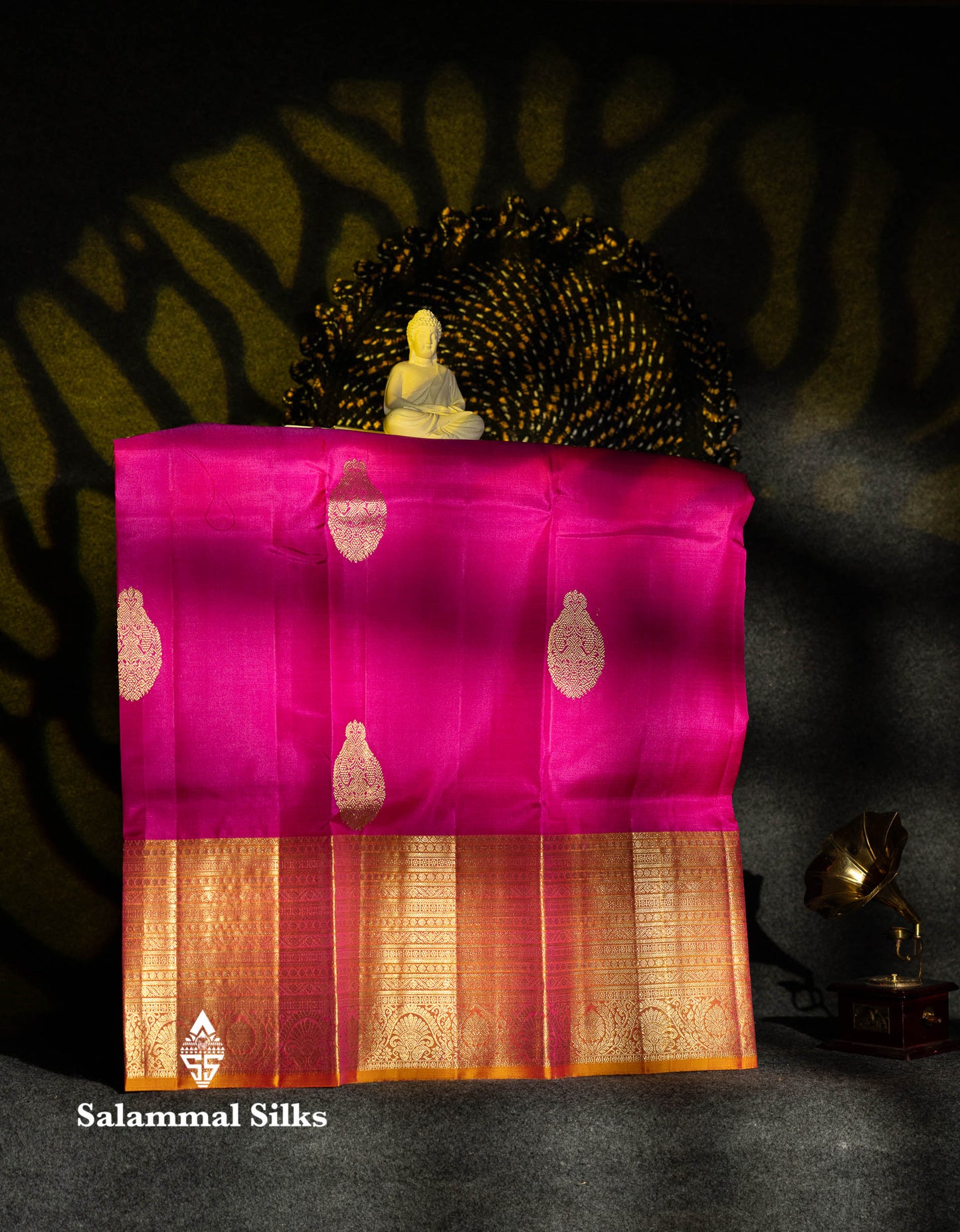 Beautiful Pure Silk Pattu Pavadai (Pink) With Contrast Orange Blouse 36"