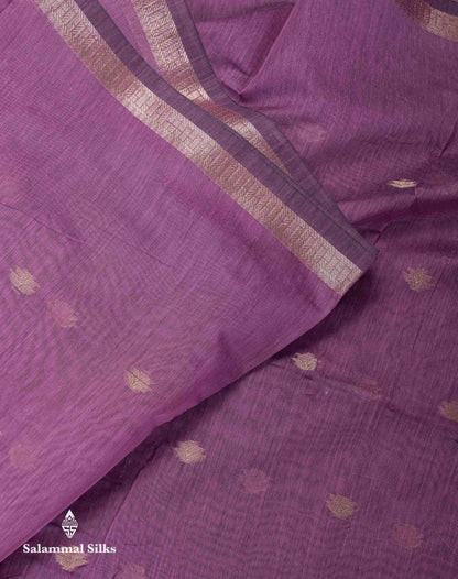 Beautiful Grey Zari Butta Maheshwar Cotton Saree With Contrast Manthulir Green Blouse