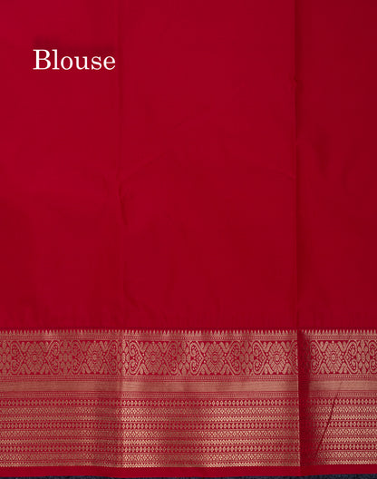 Dark Purple Semi Silk Saree With Traditional Border