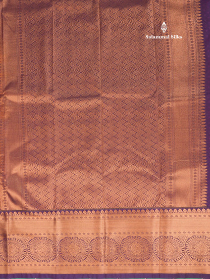 Dark Navy Blue Bridal Semi Silk Saree With Contrast Pink Border