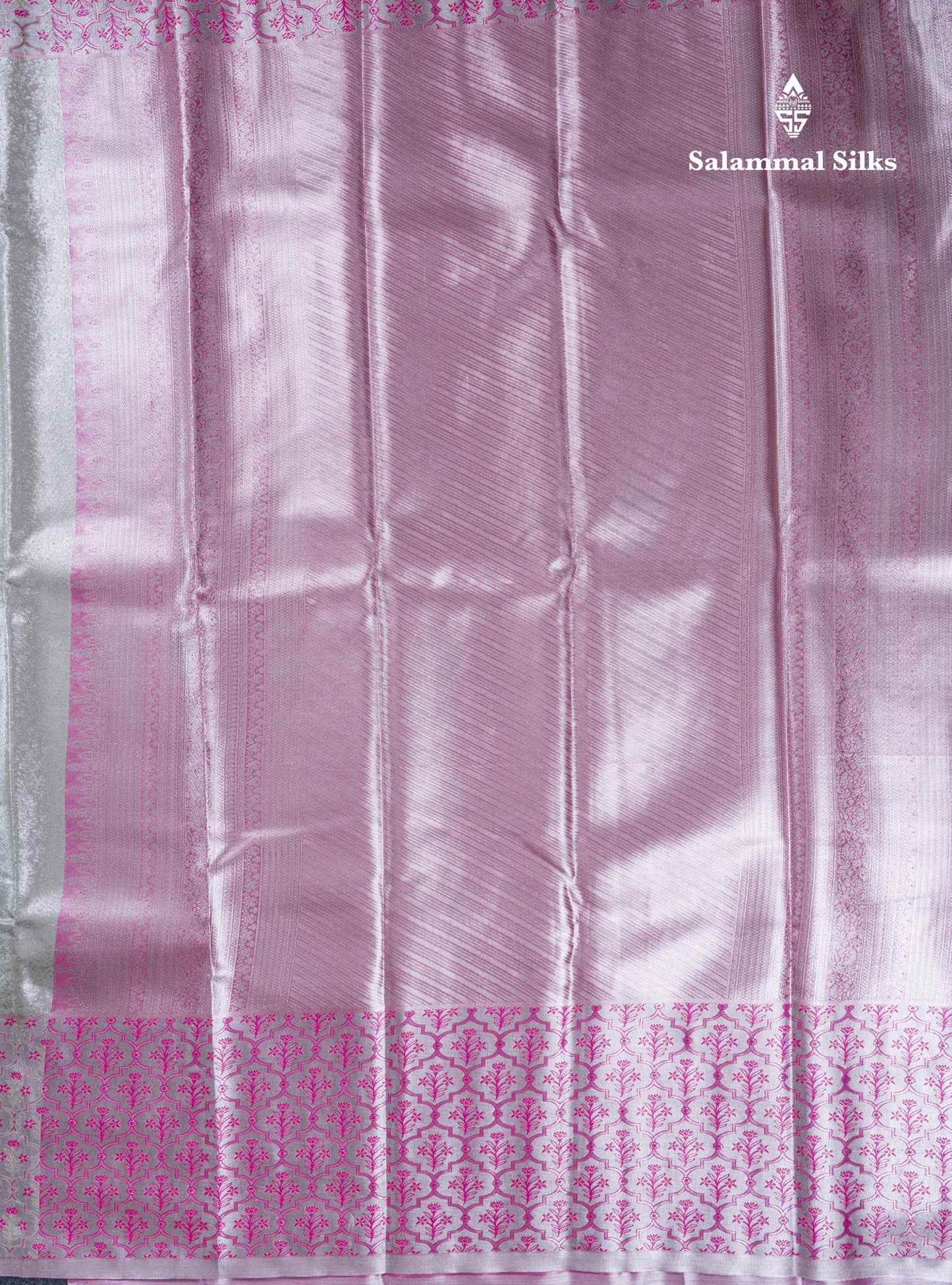 Silver Bridal Tissue Semi Silk Saree With Menakari Work Fancy Evening Morning Border