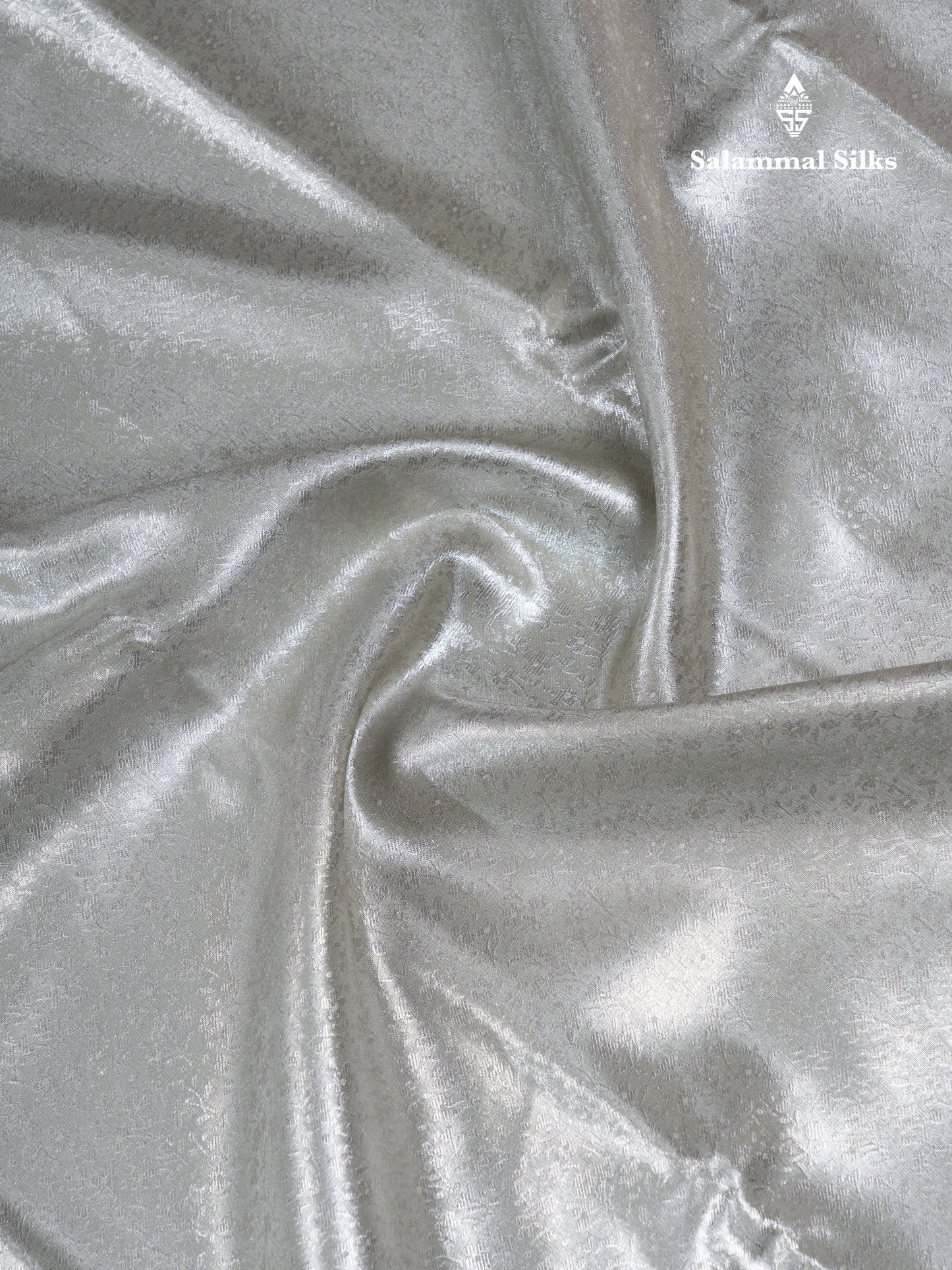 Silver Bridal Tissue Semi Silk Saree With Menakari Work Fancy Evening Morning Border