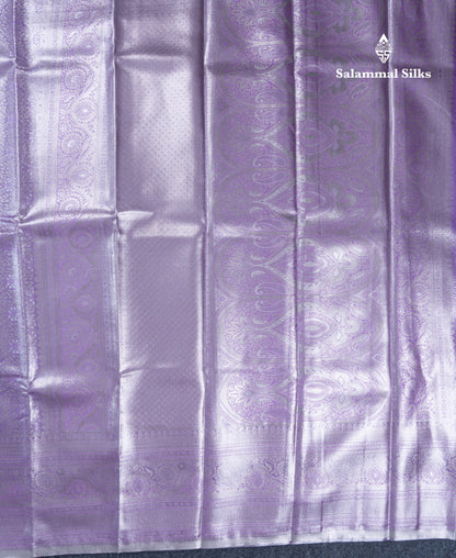 Lavender Bridal Tissue Semi Silk Saree With Traditional Evening Morning Border