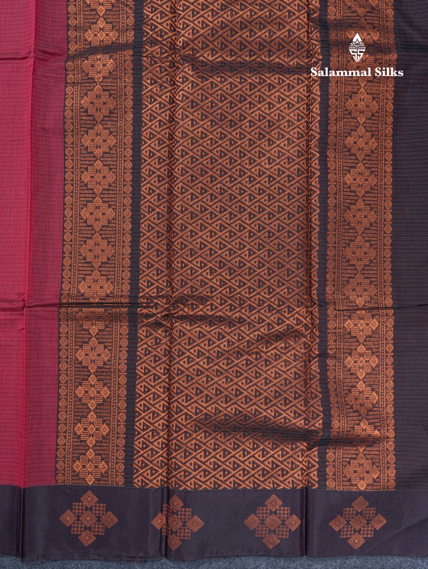 Beautiful Dark Navy Blue Kota Cotton Saree With Contrast Light Maroon Fancy Border
