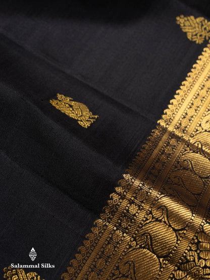 Korvai Beautiful Baby Pink Tissue Bridal Pure Kanjivaram Silk Saree With Contrast Black Traditional Border