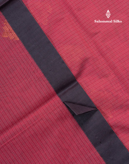 Beautiful Dark Navy Blue Kota Cotton Saree With Contrast Light Maroon Fancy Border