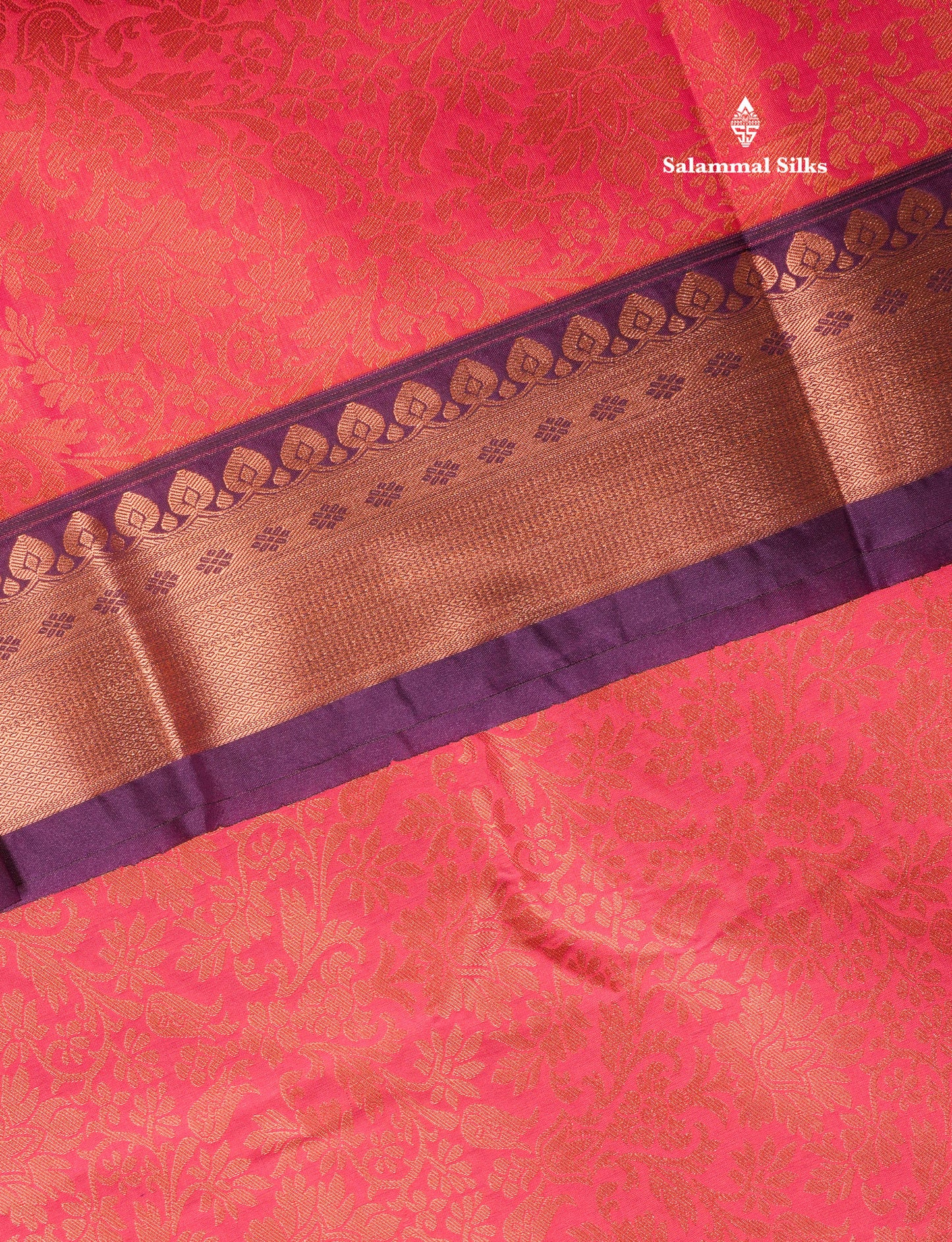 Dark Navy Blue Bridal Semi Silk Saree With Contrast Pink Border