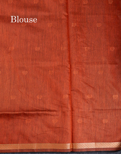 Beautiful Black Zari Butta Maheshwar Cotton Saree With Contrast Dual Tone Brown Blouse