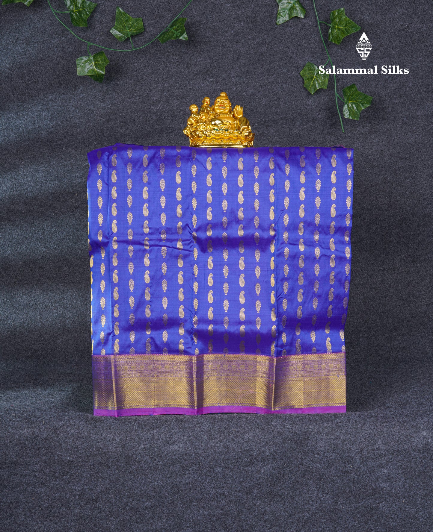 Pure Silk Pattu Pavadai (Royal Blue) With Pink Blouse 19.2"