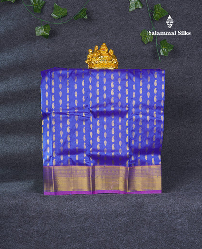 Pure Silk Pattu Pavadai (Royal Blue) With Pink Blouse 19.2"