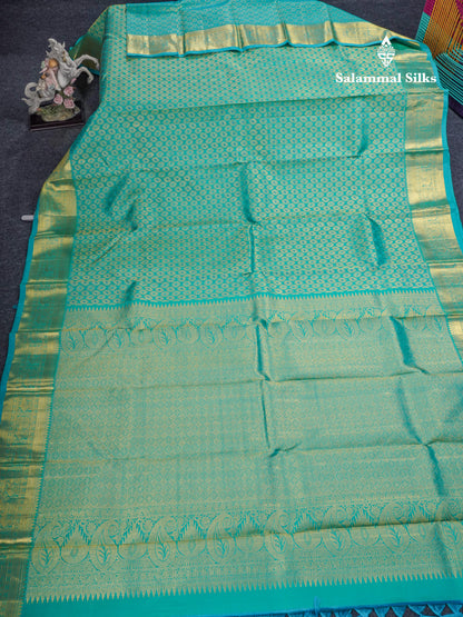 Sapphire Blue Meenakari Work Bridal Pure Kanjivaram Silk Saree With Gold Zari Border