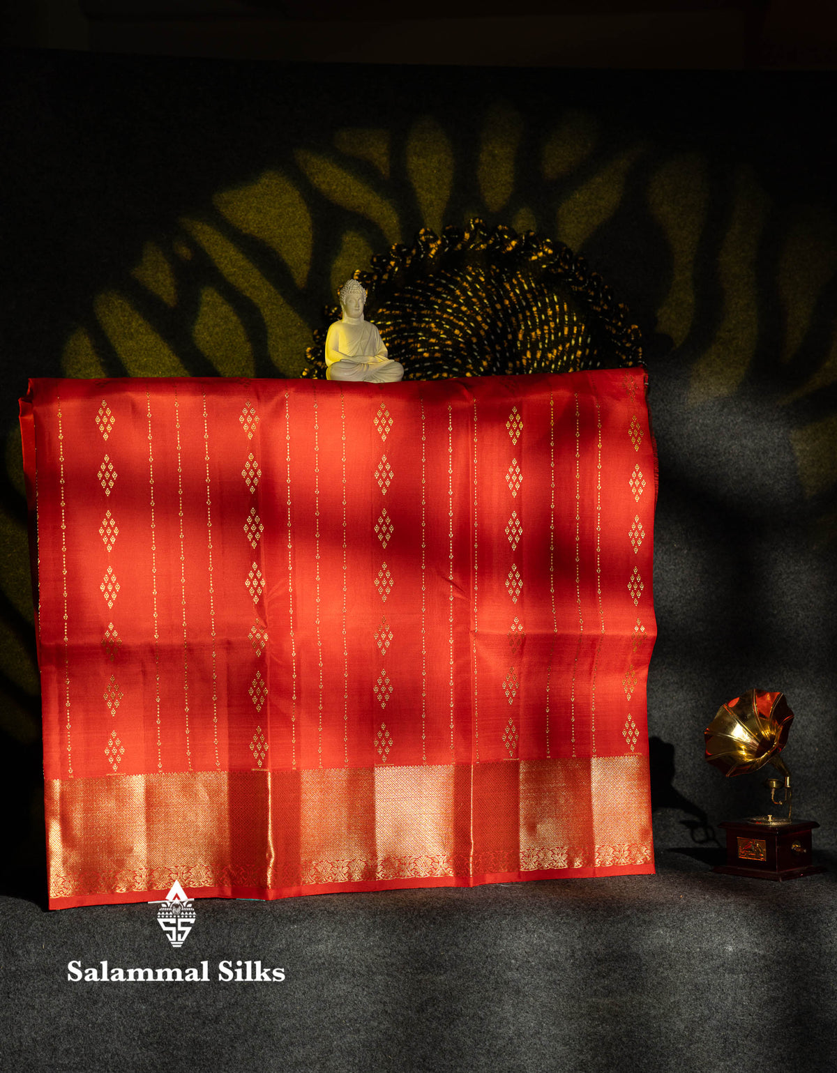 Beautiful Pure Silk Pattu Pavadai (Chilly Red) With Contrast Ice Blue Blouse 45"
