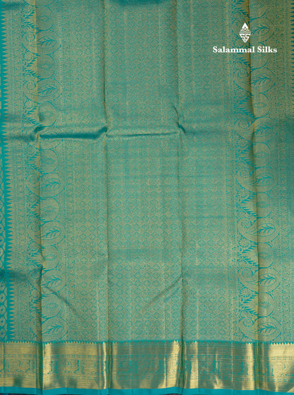 Sapphire Blue Meenakari Work Bridal Pure Kanjivaram Silk Saree With Gold Zari Border