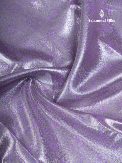 Lavender Bridal Tissue Semi Silk Saree With Traditional Evening Morning Border