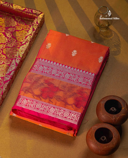 Semi Silk Saree - Olive Green Colour Body Zari Butta With Pochampally Fancy Border