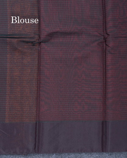Beautiful Dark Navy Blue Kota Cotton Saree With Contrast Light Maroon Fancy Border