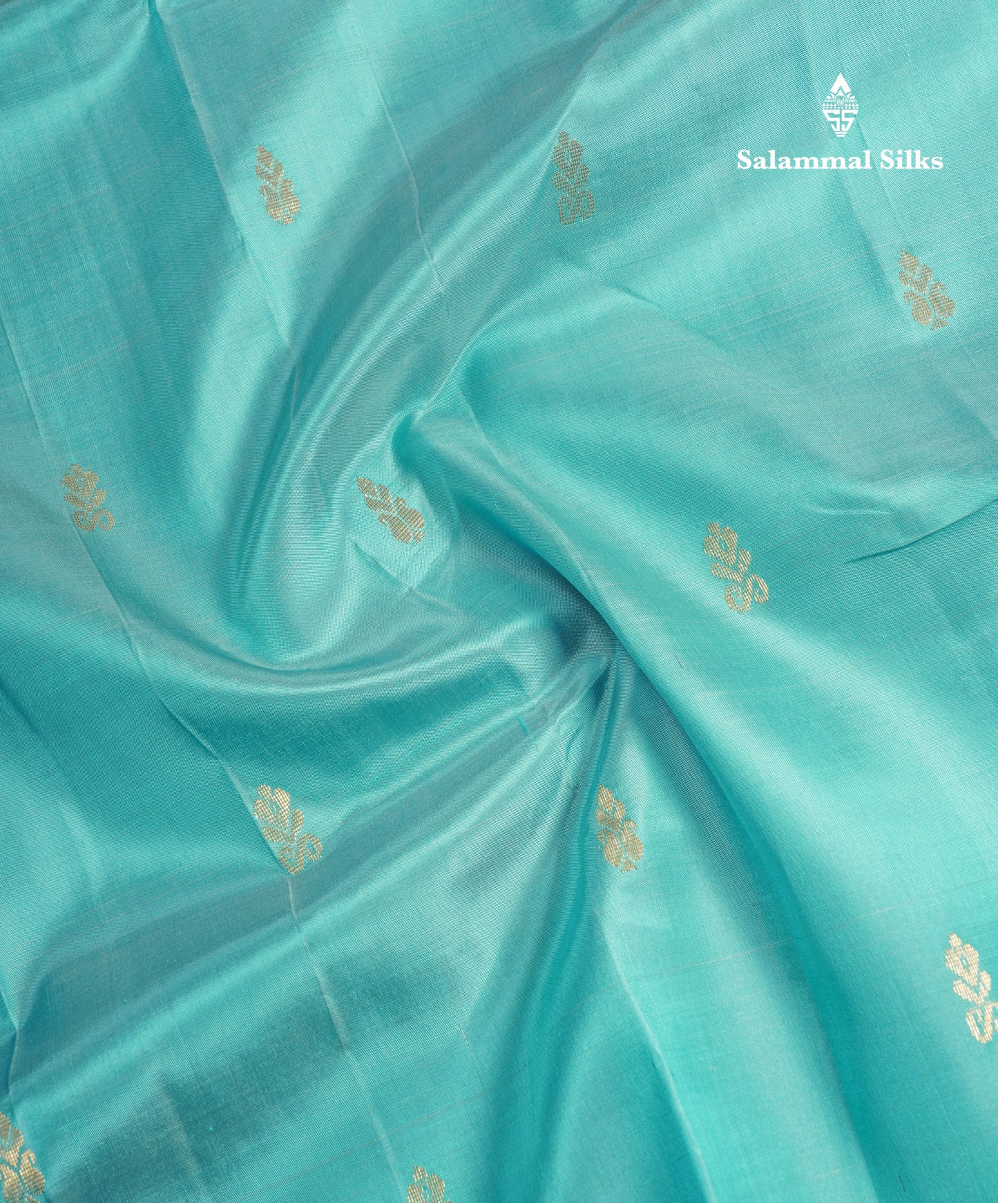 Sky Blue Pure Kanjivaram Silk Saree With Self One Side Border