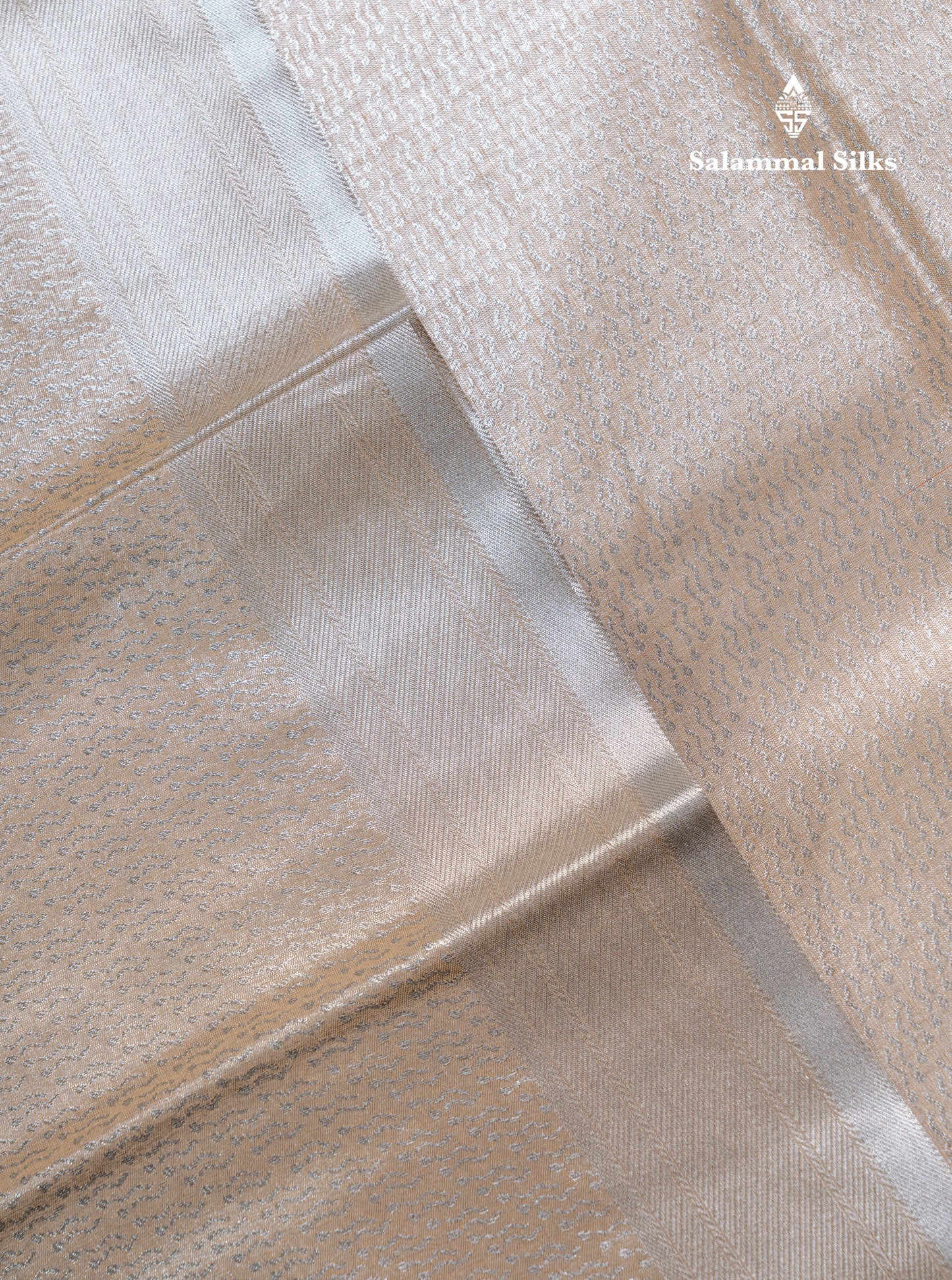 Light Chocolate Bridal Tissue Semi Silk Saree With Traditional Evening Morning Border