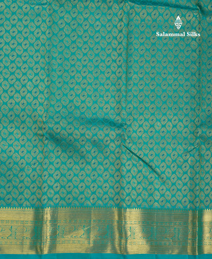Sapphire Blue Meenakari Work Bridal Pure Kanjivaram Silk Saree With Gold Zari Border