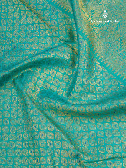 Sapphire Blue Meenakari Work Bridal Pure Kanjivaram Silk Saree With Gold Zari Border