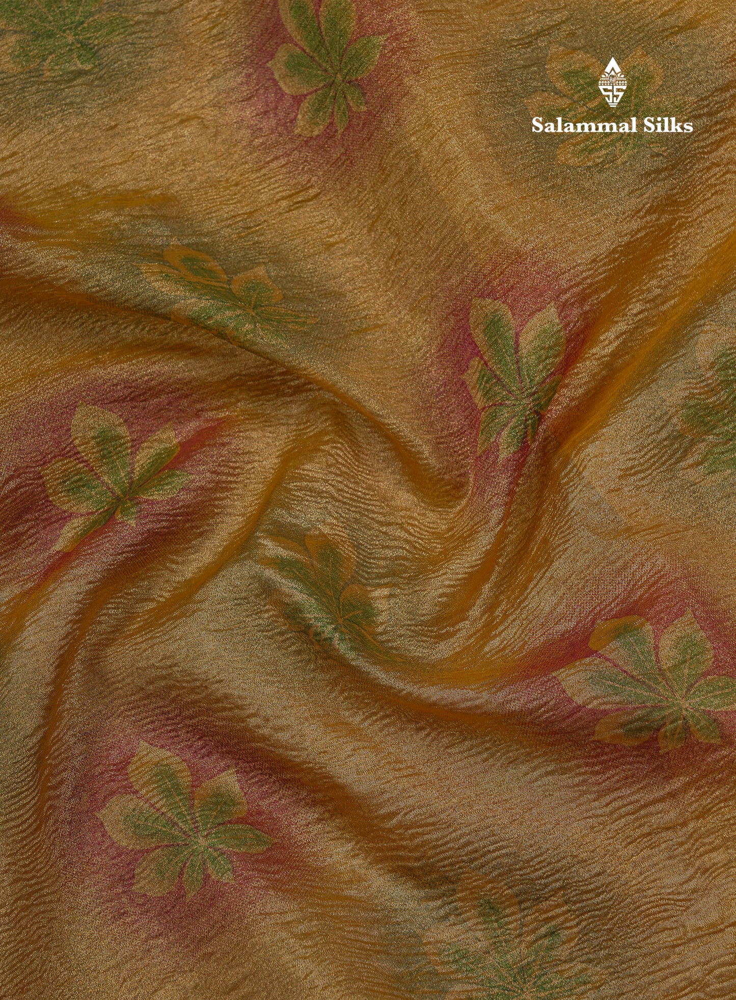 Premium Orange Tissue Crush Fancy Saree With Blouse