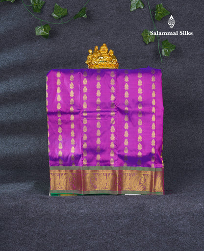 Pure Silk Pattu Pavadai (Pink) With Pinkish Orange Blouse 20"