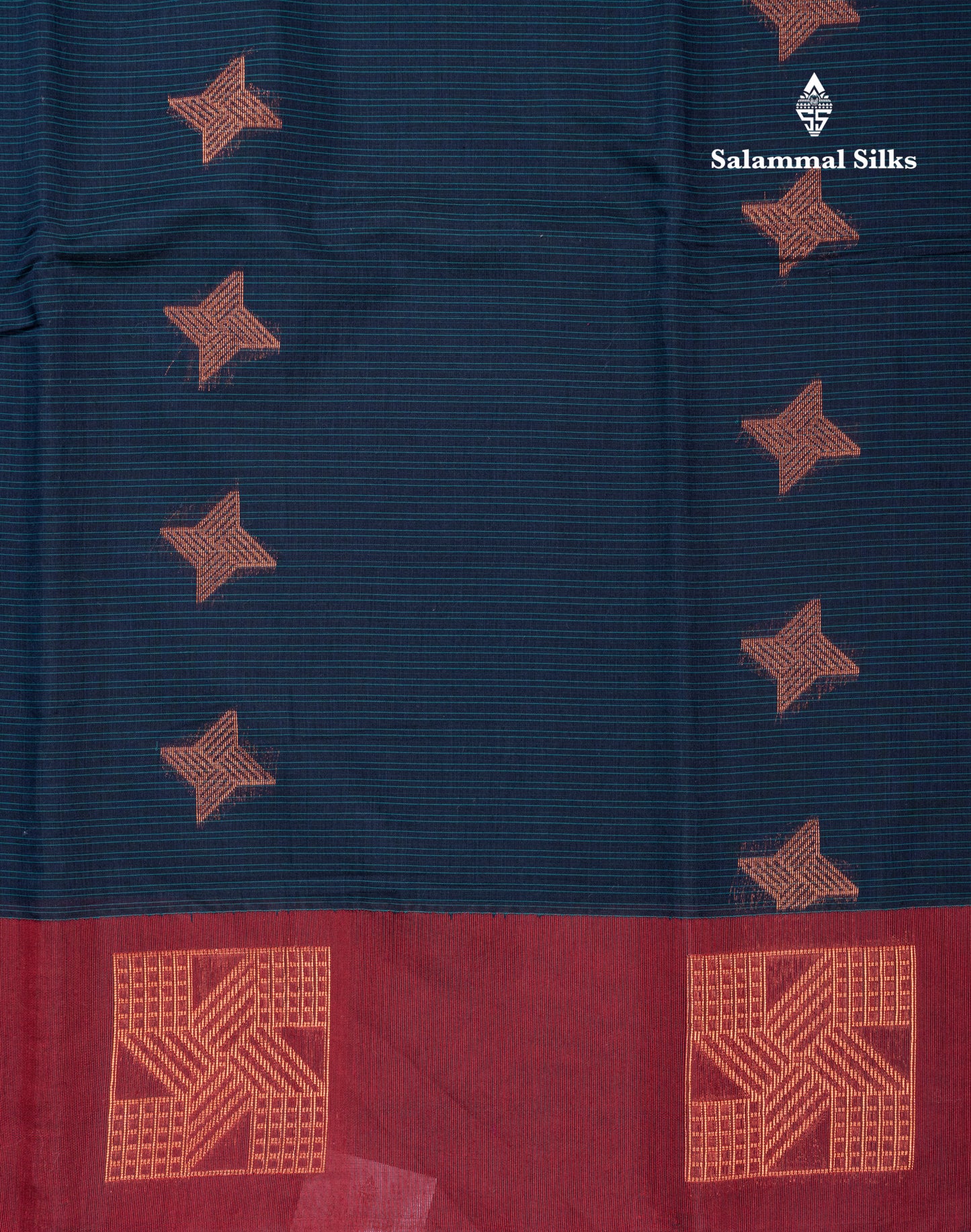 Beautiful Dark Navy Blue Kota Cotton Saree With Contrast Light Maroon Fancy Border