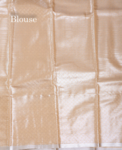 Light Chocolate Bridal Tissue Semi Silk Saree With Traditional Evening Morning Border