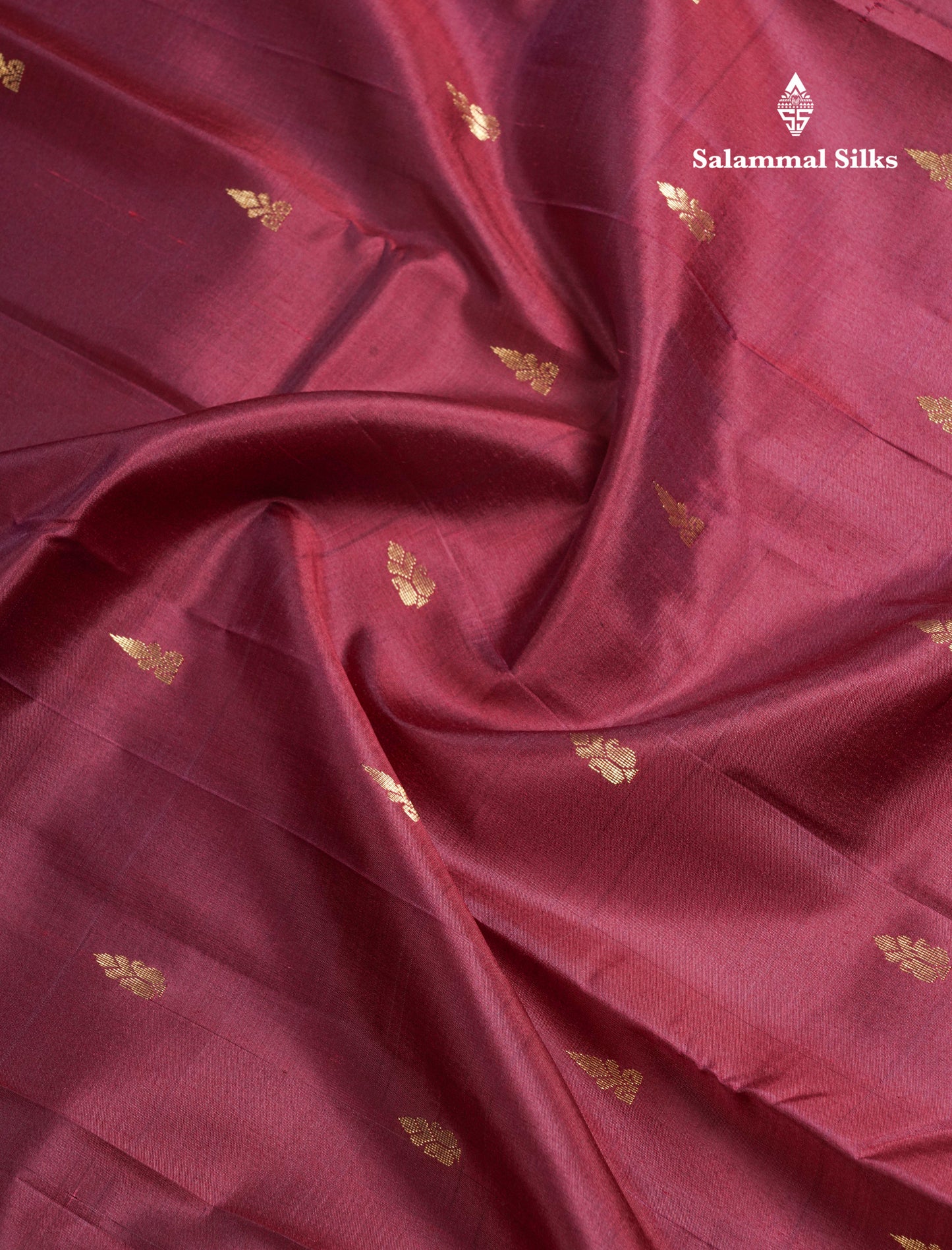 Dark Maroon Pure Kanjivaram Silk Saree With Contrast Mustard Yellow One Side Border