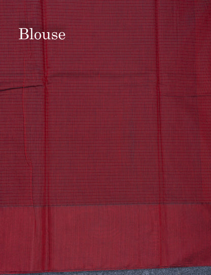 Beautiful Dark Navy Blue Kota Cotton Saree With Contrast Light Maroon Fancy Border