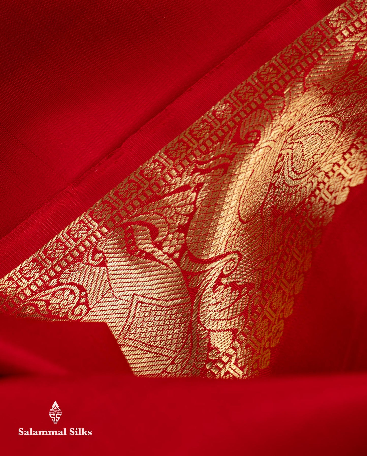 Beautiful Chilly Red Pure Kanjivaram Silk Saree With Traditional Evening Morning Border