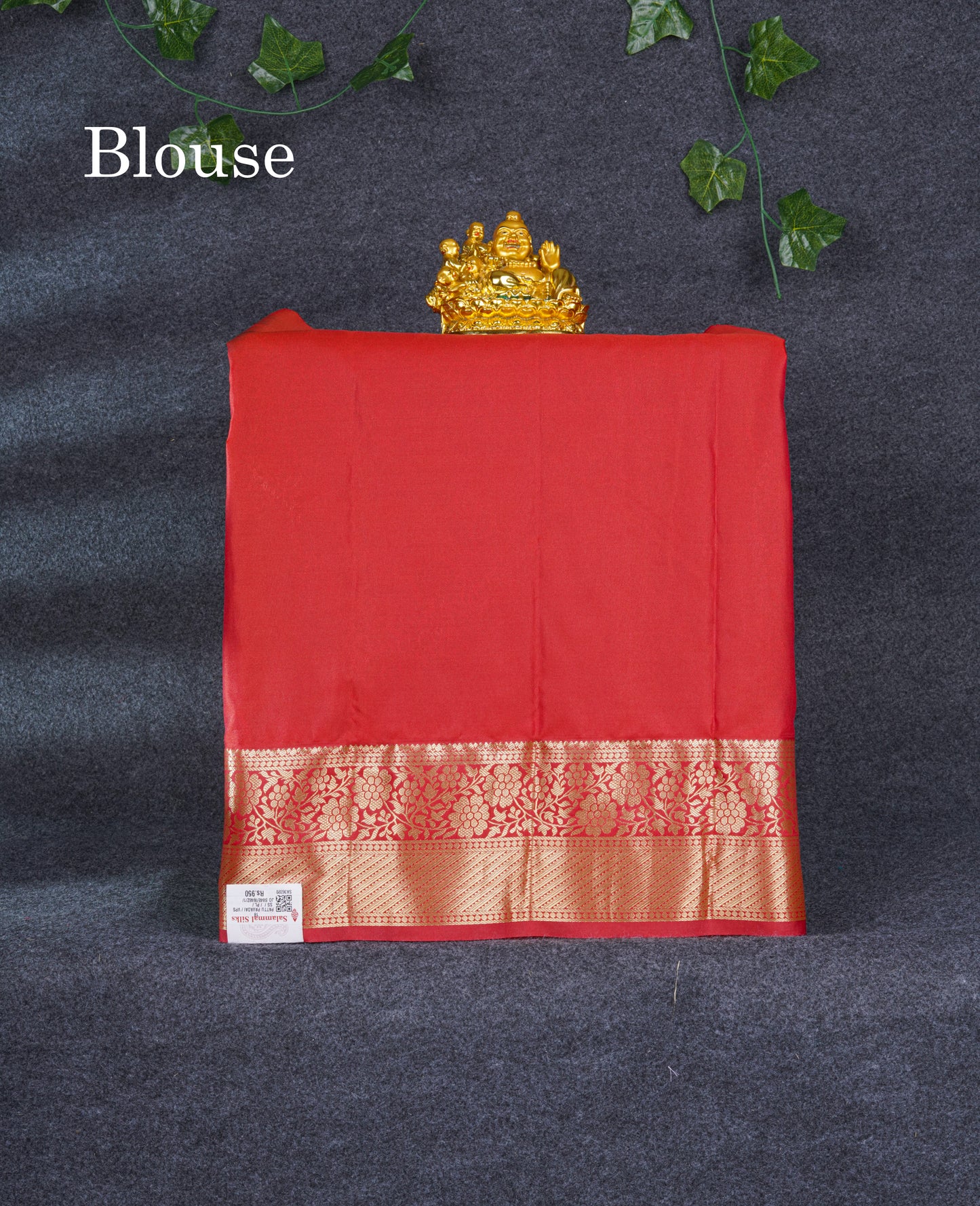 Semi Pattu Pavadai ( Bottle Green ) With Chilly Red Blouse 21"