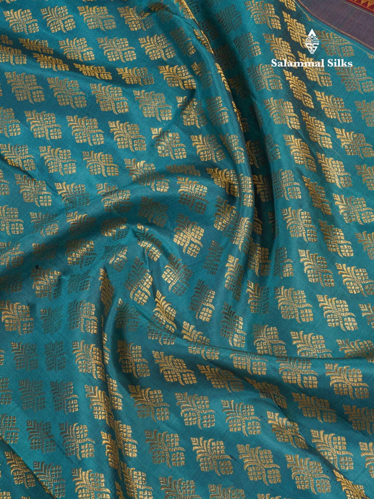 Ramar Blue Beautiful Bridal Pure Kanjivaram Silk Saree With Maroon Border