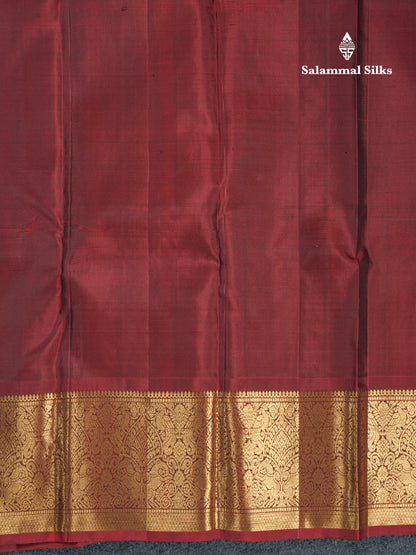 Ramar Blue Beautiful Bridal Pure Kanjivaram Silk Saree With Maroon Border